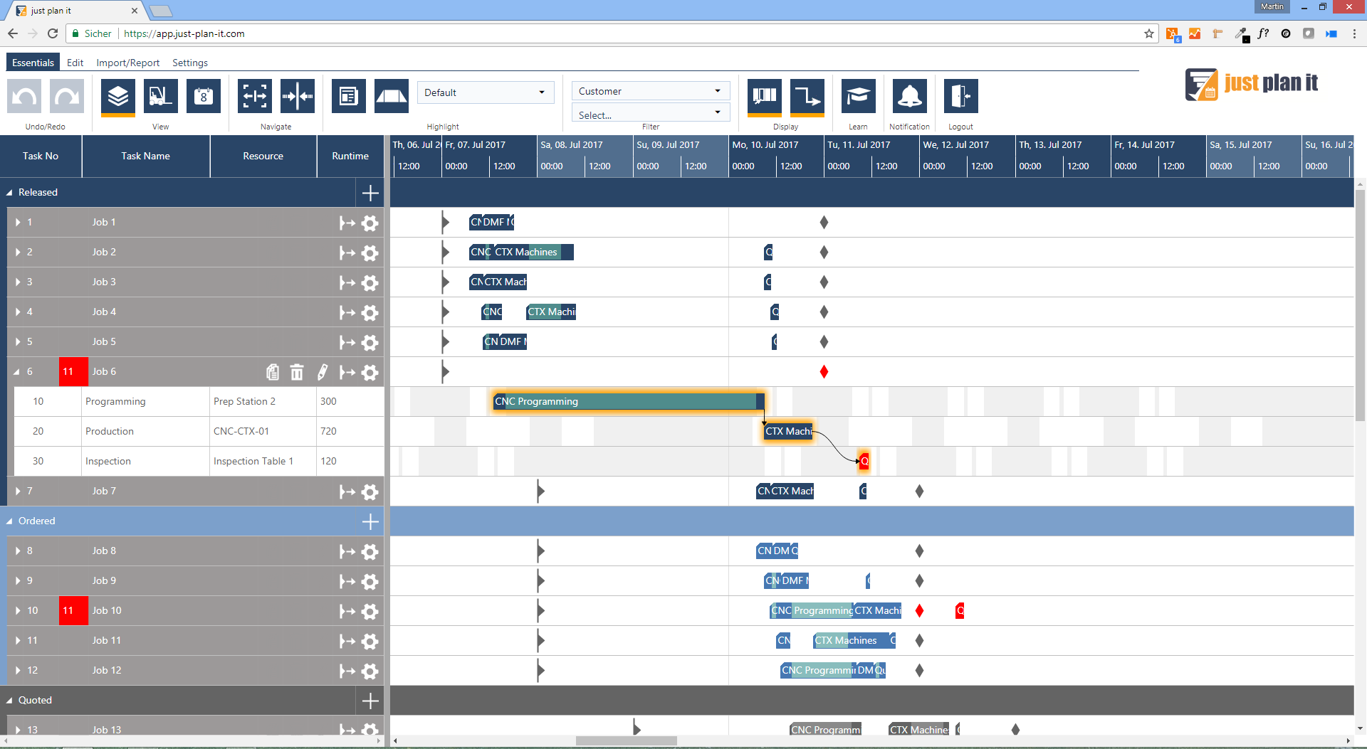 maschinenbelegungsplan excel